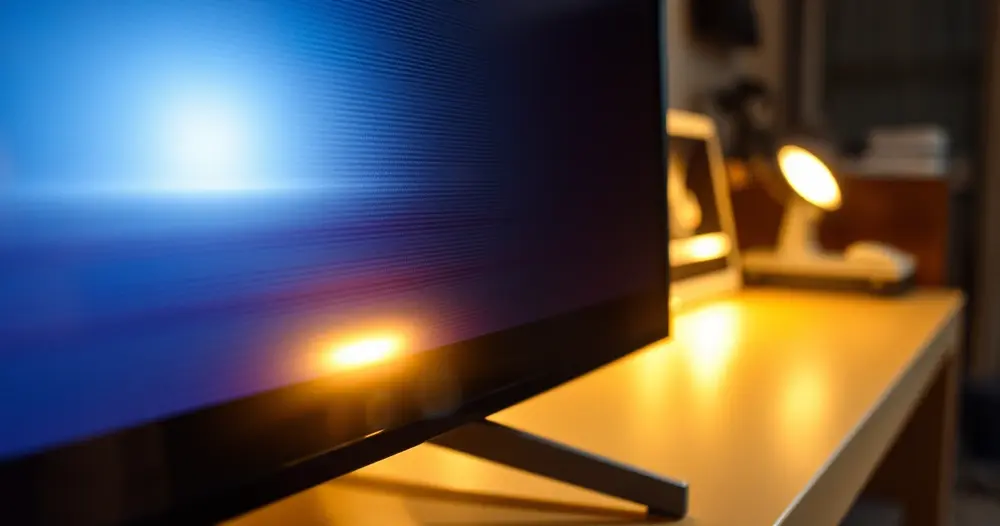 detalhe das camadas do painel de uma televisão na bancada